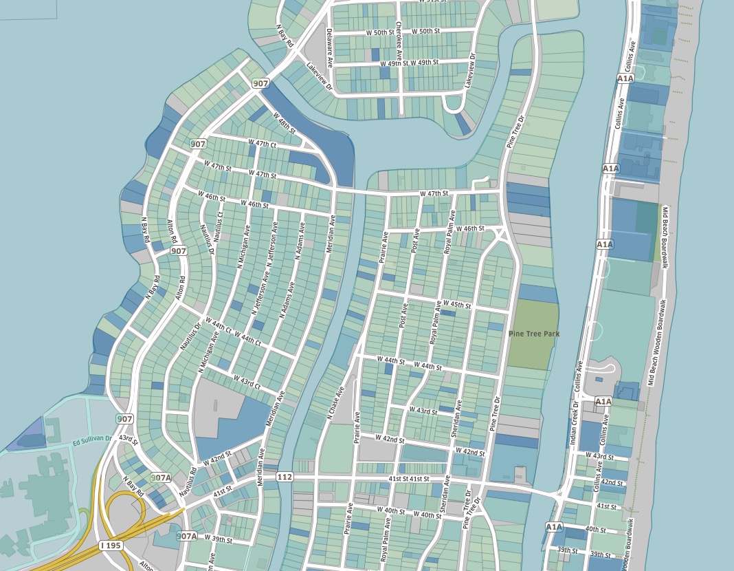 Mid-beach development by decade Mid-beach development by decade