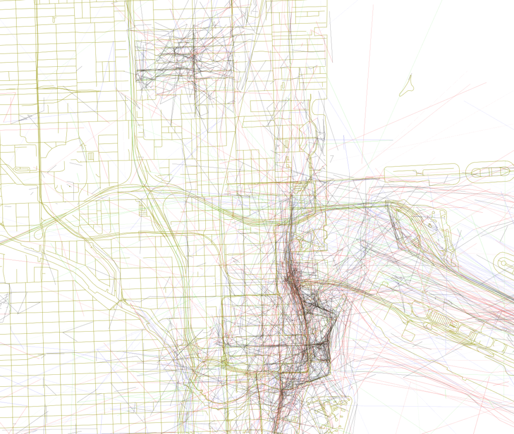 Downtown Miami and Wynwood. Map via Mapbox/Eric Fischer